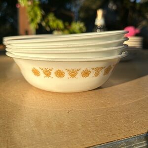 Vintage Corelle Golden butterfly bowls set of 4